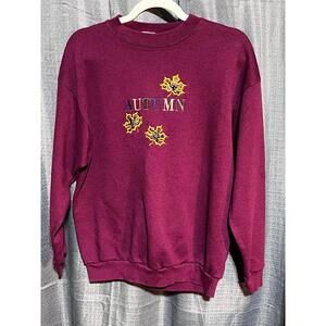 Vintage Tultex Burgundy Autumn embroidered sweatshirt